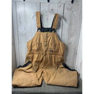 Walls Workwear Mens Bib Overalls X-Large Brown Broken Zipper Lots of Wear